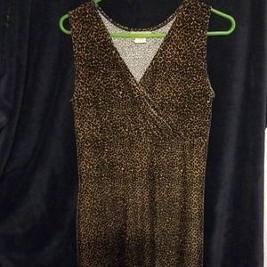 Velvety Stretch Fitted Animal Print Dress